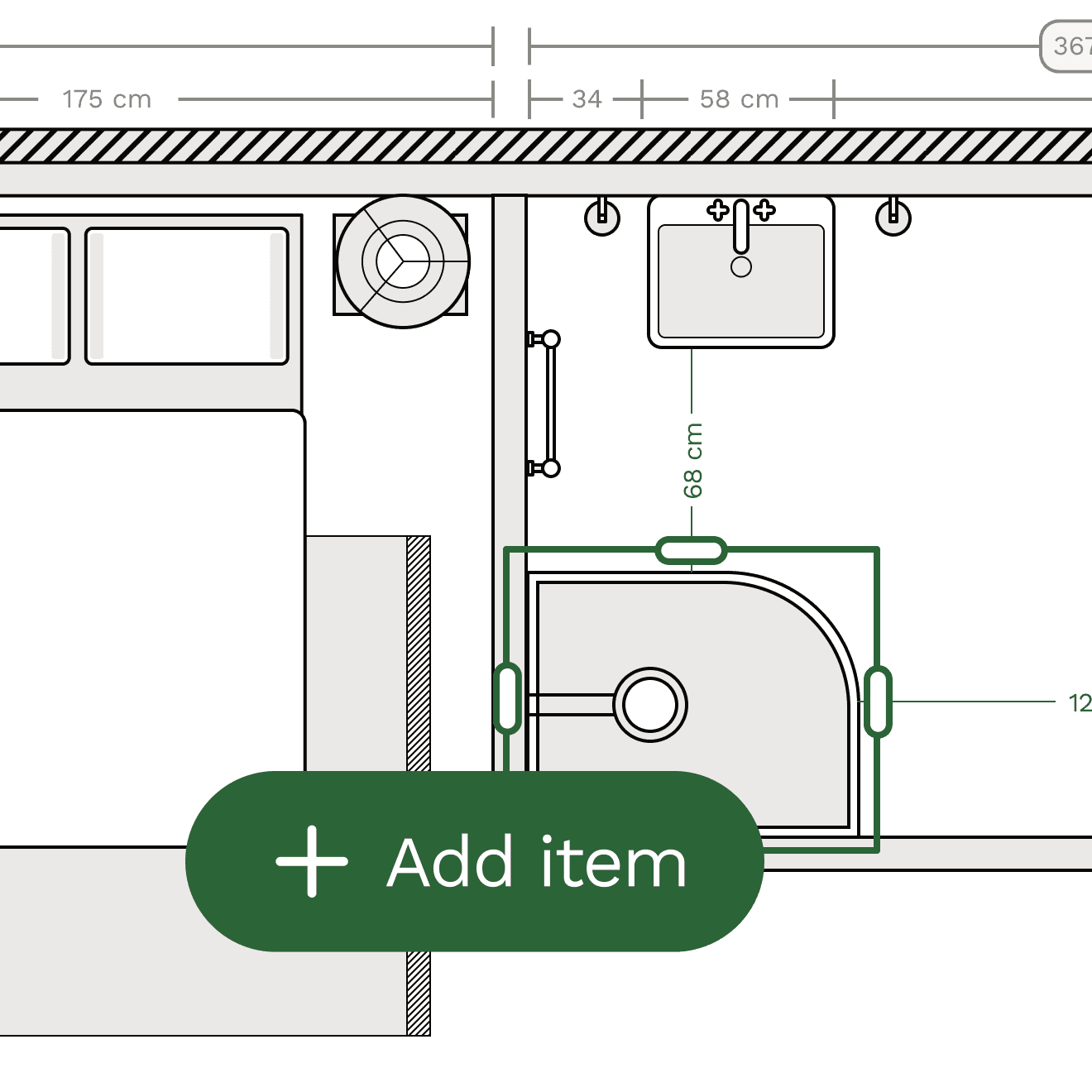 Ensuite floor planner layout design and planning