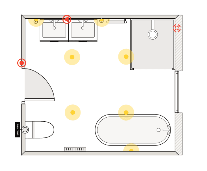 Bathroom floor plan made with Reno app